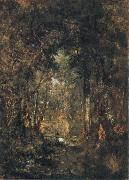 In the Wood at Fontainebleau Theodore Rousseau